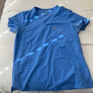 Figs Ceil blue scrub top